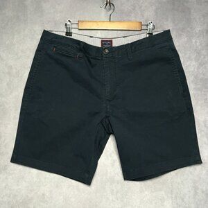 Untuckit Mens Chino Shorts size 36 Navy Blue Flat Front Pockets Cotton Stretch